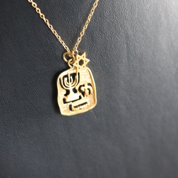 Star of David Necklace with Chai  Handmade Magen David - Picture 1 of 2